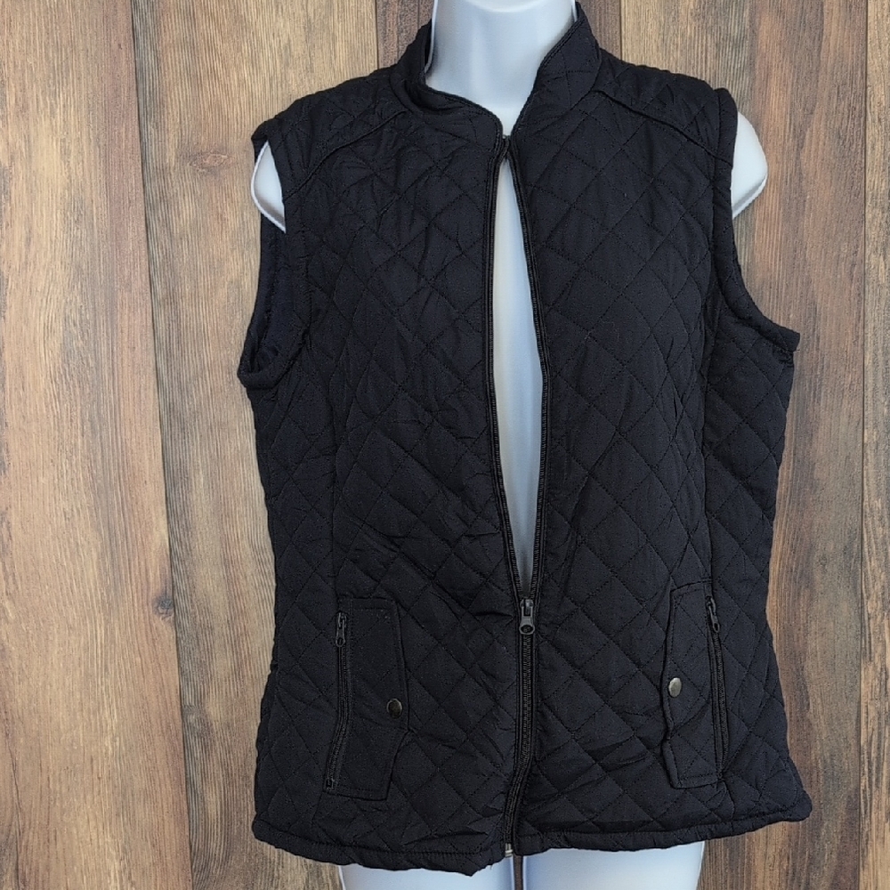 Serra Women's Navy Blue Quilted Vest M          210JH